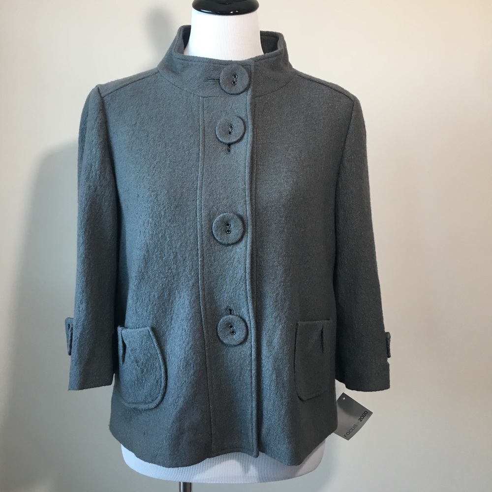 Focus 2000 Gray Button-Up Blazer